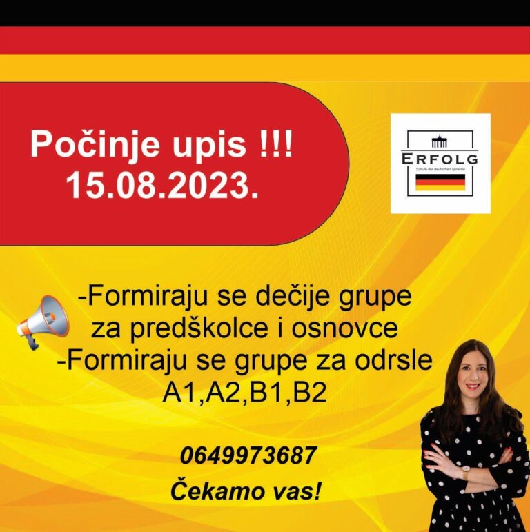 Počinje upis 15.08.2023.