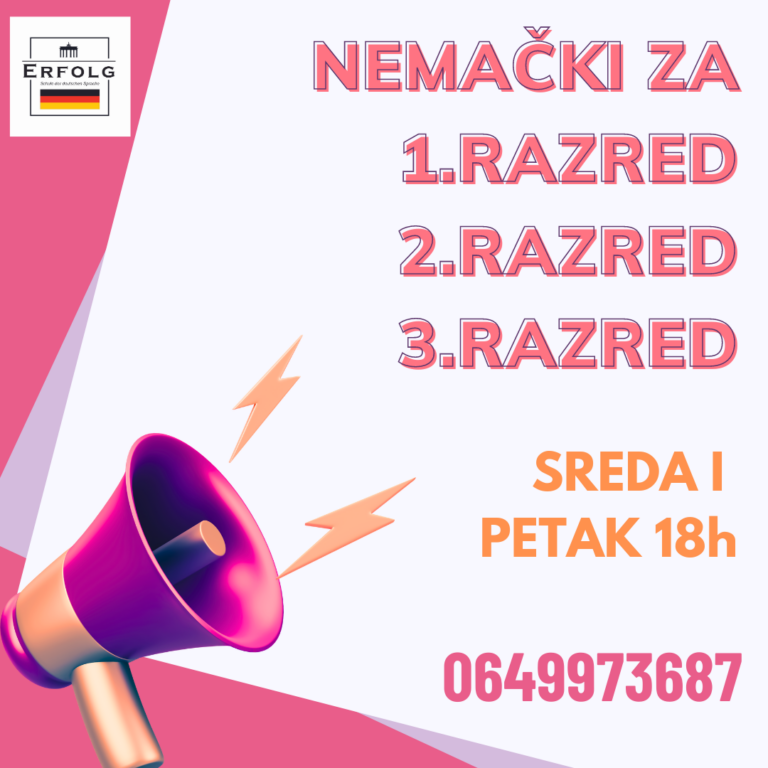 Nemački za 1.,2. i 3. razred – sreda i petak 18h